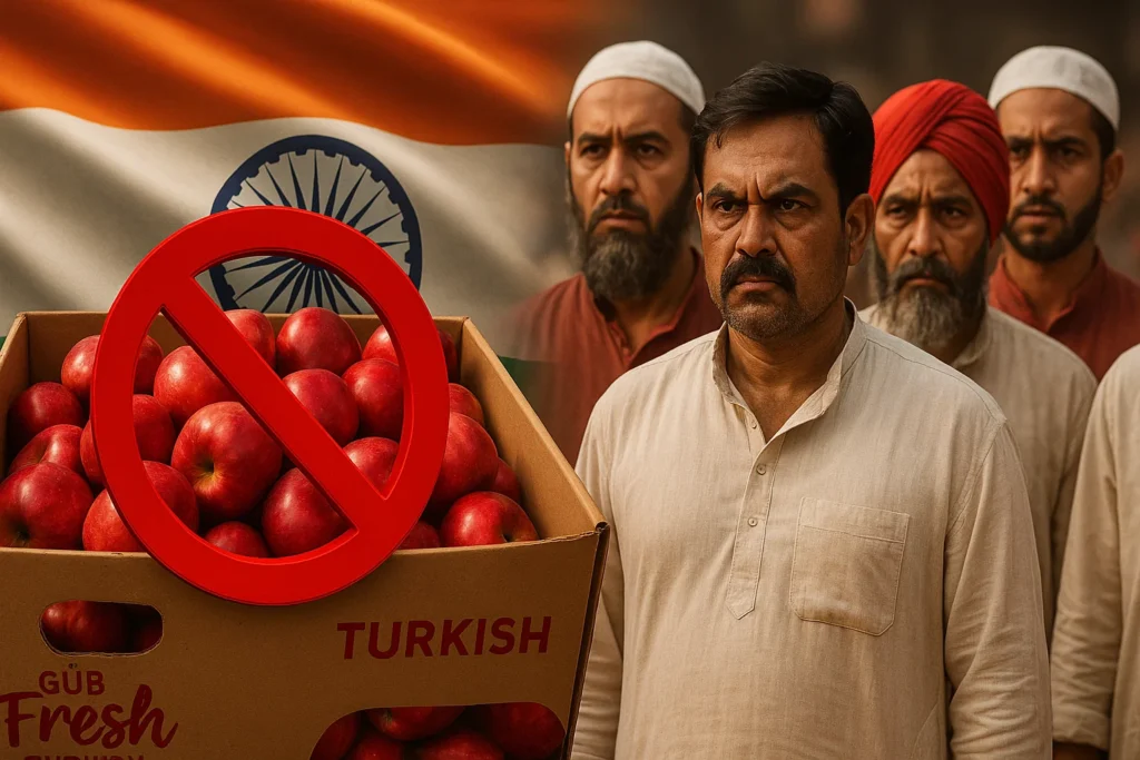 Boycott of Turkish fruits in Sahibabad fruit market