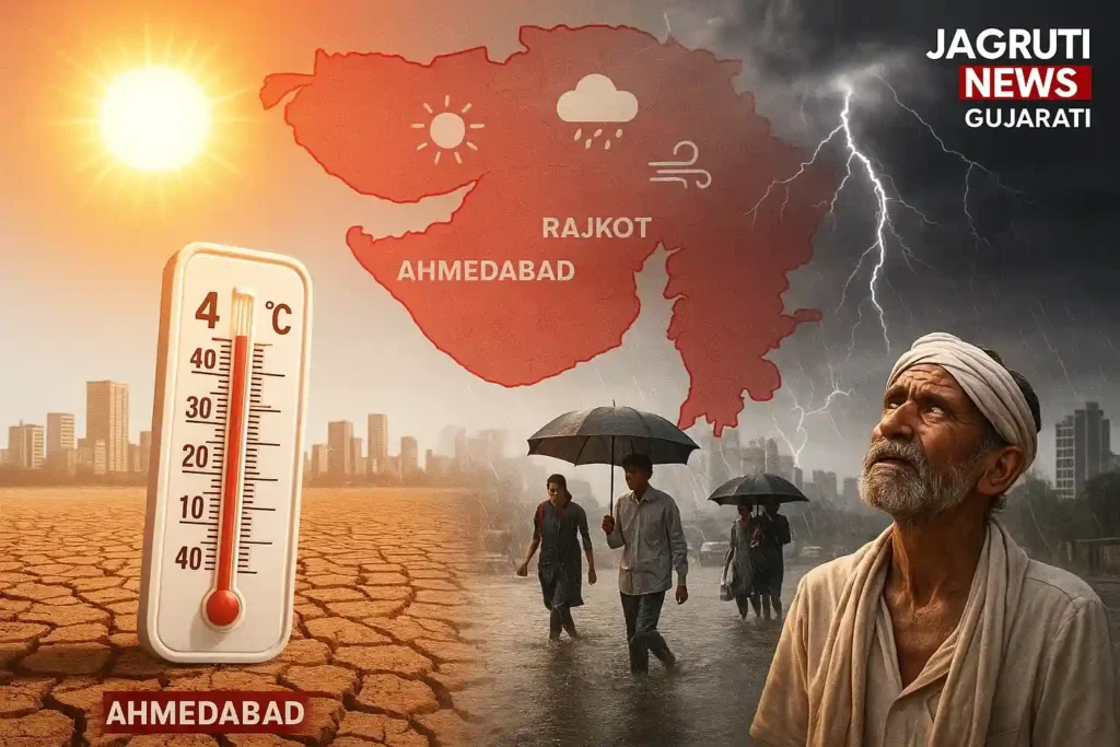 Unseasonal rains wreak havoc in Gujarat Heavy rains predicted in 18 districts, waterlogging in Rajkot